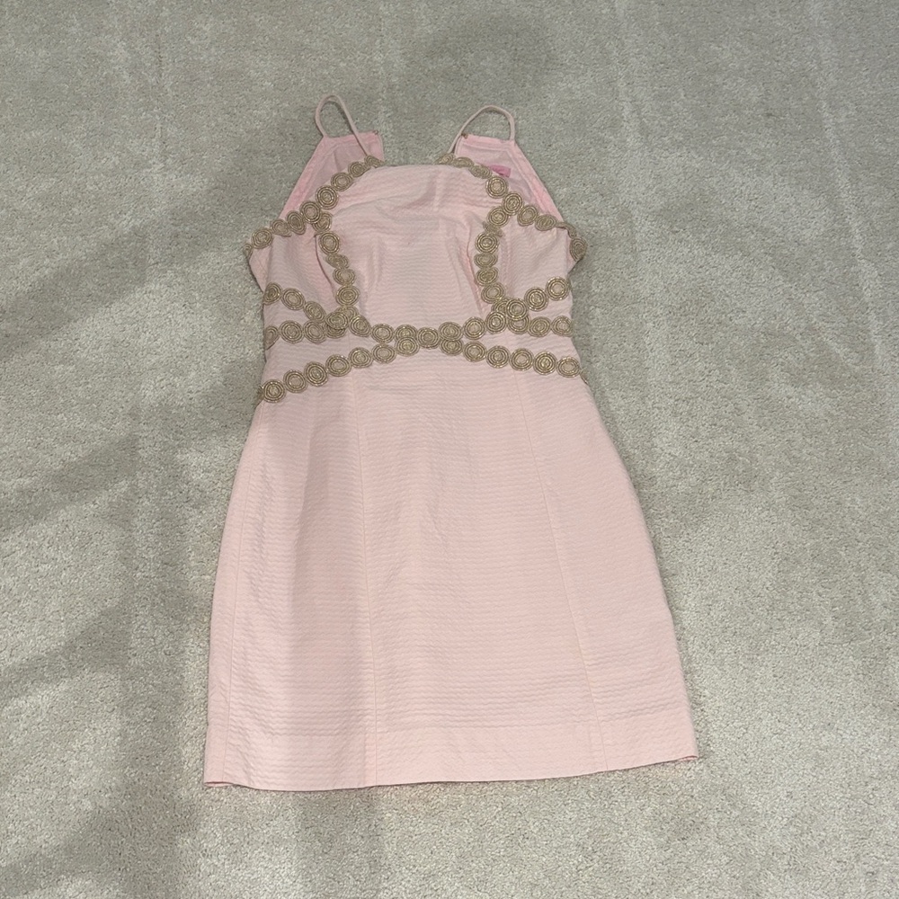 Lilly Pulitzer Pink Dress with Gold Accents